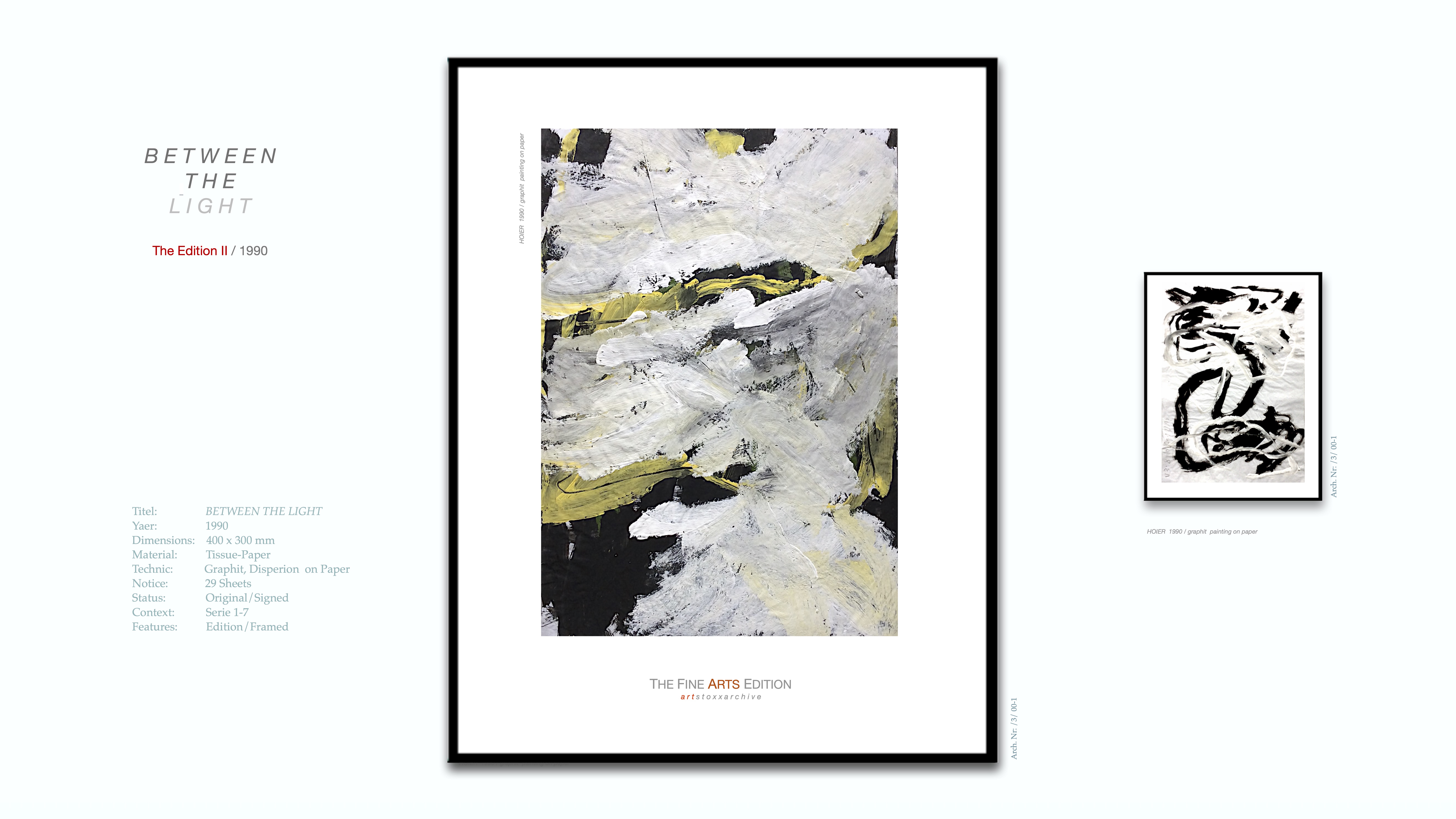 BETWEEN THE LIGHT / Heiner H. Hoier / Hoier.works / Arch. Nr.: /3/00-17 - graphite on tissue-paper / EDITION FRAMED